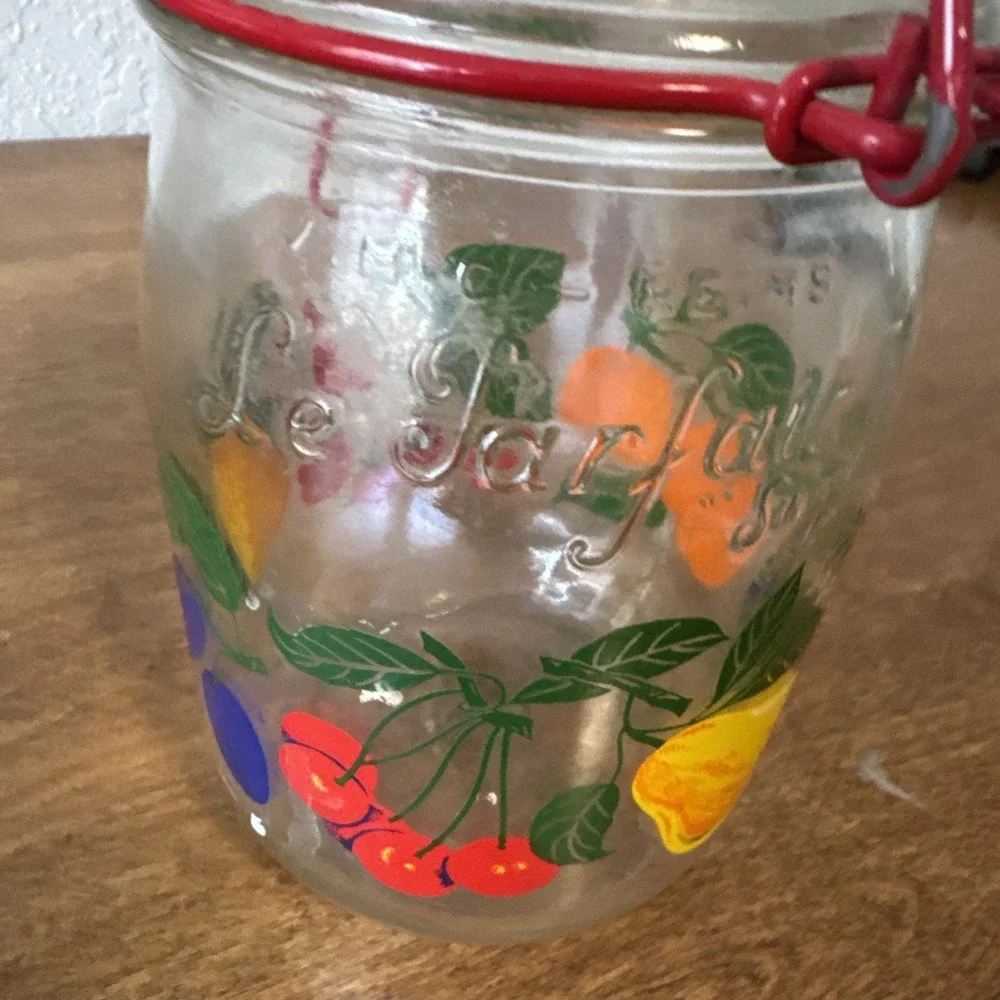 Vintage Le Parfait Super Glass Jar Hermetic Fruit Kitsch France Cottage Core